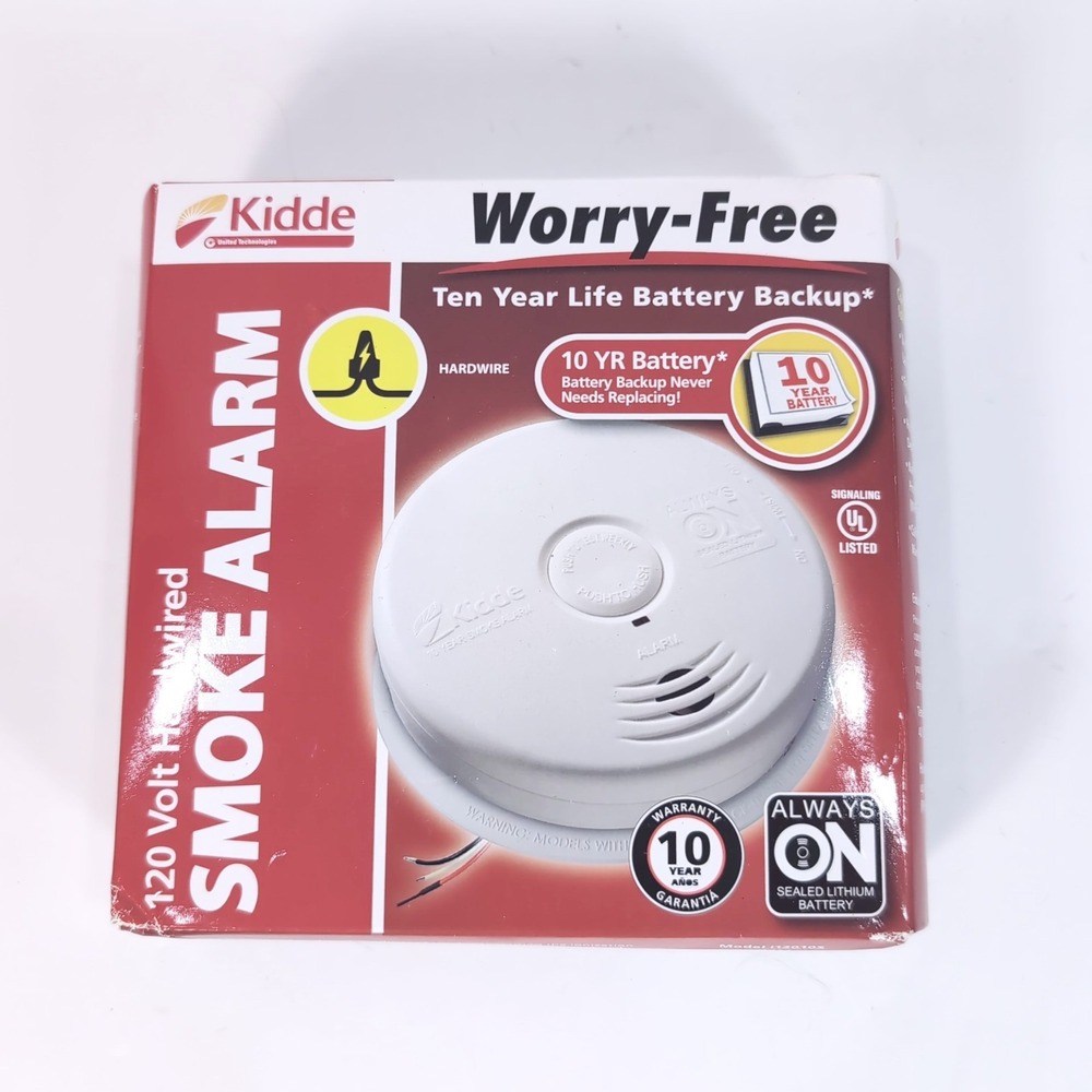 Kidde 10 Year Worry Free 120 Volt Hardwired Smoke Alarm i2010S Battery Backup